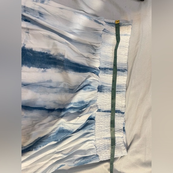 NWT Blue and white tie dye 3x stretchy tiered maxi skirt Elastic waist - Picture 7 of 7